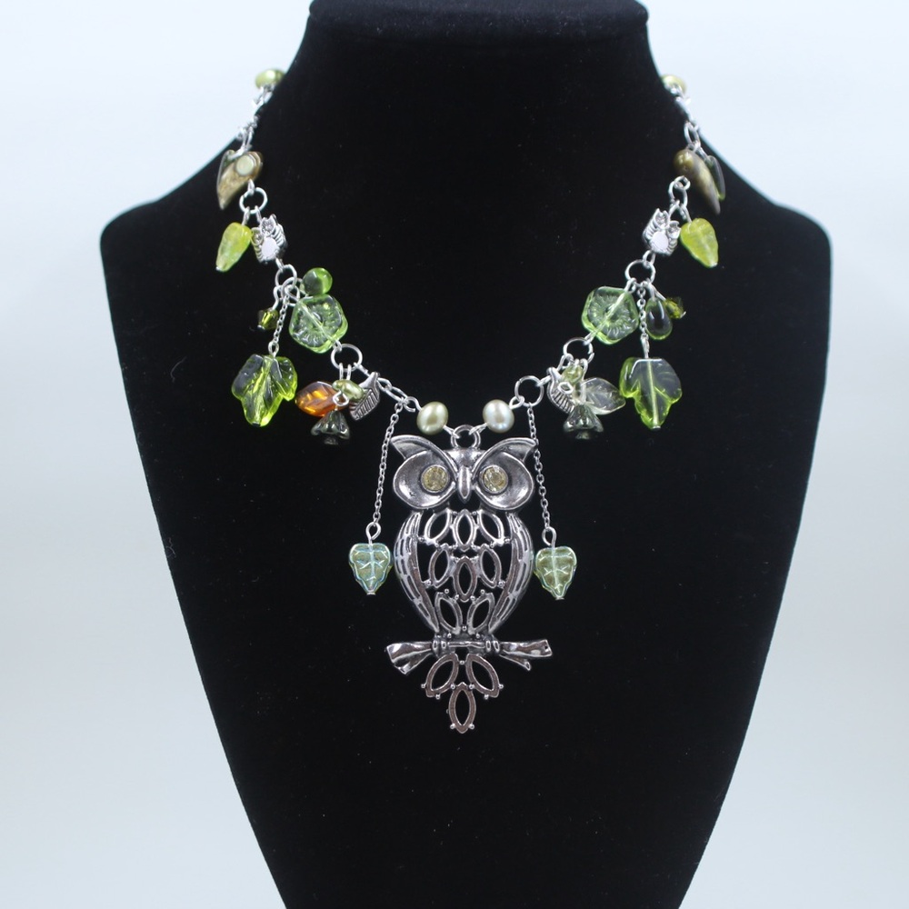 Green Owl Necklace